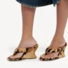 Gaeta-sandaal met sleehak voor dames in luipaardprint