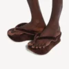 Gaeta-teenslipper voor dames in moka