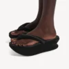 Gaeta-teenslipper voor dames in zwart