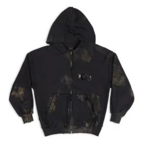 Gaffer-hoodie met ritssluiting, small fit “Zwart Wit Rood” 720424-TNVK5-1089