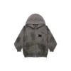 Gaffer zwaar gewassen Hoodie met rits en capuchon, small fit “Grijs” 720424TNVK51227