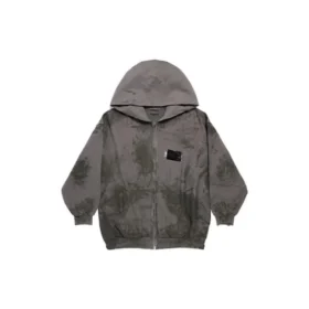Gaffer zwaar gewassen Hoodie met rits en capuchon, small fit “Grijs” 720424TNVK51227