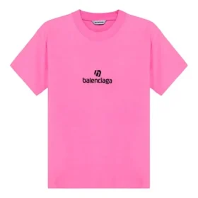 Geborduurd T-shirt met ronde hals en korte mouwen, roze 612964TJVD95764