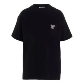 Geborduurd unisex-shirt met korte mouwen, zwart 612965TIVD31000