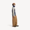 Gebreid herenvest met ritssluiting in grijs/marineblauw