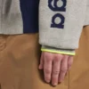 Gebreid herenvest met ritssluiting in grijs/marineblauw