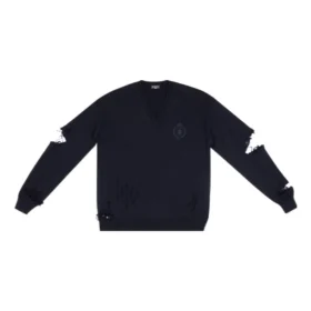Gebruikt V-hals gebreid trui “Navy” 696091T16420414