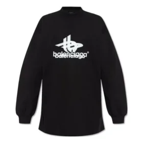 Gelaagd sport-T-shirt met lange mouwen, oversized “Black White” 739027TPVF21070