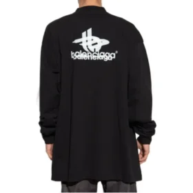 Gelaagd sport-T-shirt met lange mouwen, oversized “Black White” 739027TPVF21070