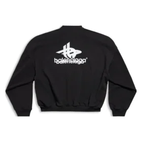Gelaagde sportieve ronde sweater “Black White” 767860TPVF31070