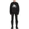 Gelaagde sportieve ronde sweater “Black White” 767860TPVF31070