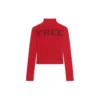 Geribde, bedrukte FREE coltrui “Red” 662722T32106167