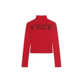 Geribde, bedrukte FREE coltrui “Red” 662722T32106167