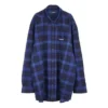 Geruit katoen-twill overhemd “Blue” 625548T1M194450