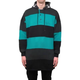 Gestreepte oversized Hoodie “Green Black” 556137TDV325567