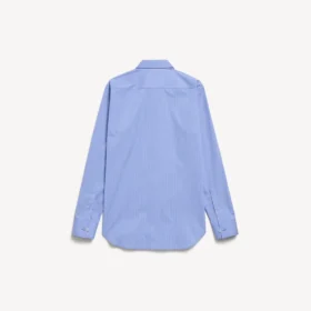 Gestreepte popeline overhemd voor dames in blauw/marineblauw