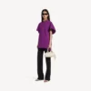 Gestructureerd T-shirt voor dames in violet