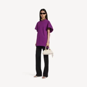 Gestructureerd T-shirt voor dames in violet