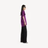 Gestructureerd T-shirt voor dames in violet
