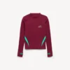 Getailleerd heren-techwear-shirt met lange mouwen in bordeauxrood/aqua