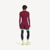 Getailleerd heren-techwear-shirt met lange mouwen in bordeauxrood/aqua