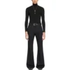 Getailleerde broek met uitlopende pijpen, normale pasvorm “Black” 704709TLT171000