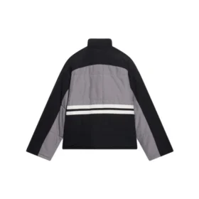 Gevoerde trainingsjas met trechterhals “Grey Black” 675462-TKO48-1000