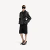 Gevouwen korte trenchcoat voor dames in zwart