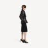 Gevouwen korte trenchcoat voor dames in zwart