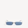 Gossip Rectangle M-zonnebril voor dames in donker ruthenium/blauw