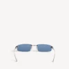 Gossip Rectangle M-zonnebril voor dames in donker ruthenium/blauw
