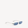 Gossip Rectangle M-zonnebril voor dames in donker ruthenium/blauw