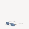 Gossip Rectangle M-zonnebril voor dames in donker ruthenium/blauw