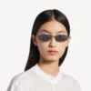 Gossip Rectangle M-zonnebril voor dames in donker ruthenium/blauw