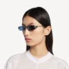 Gossip Rectangle M-zonnebril voor dames in donker ruthenium/blauw