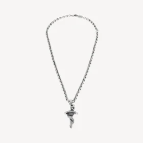 Gothic slangenketting  in antiek zilver