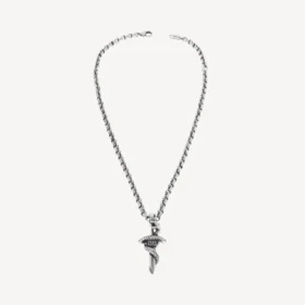 Gothic slangenketting  in antiek zilver