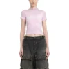 Gothic-stijl gekrompen T-shirt “Light Pink” 788246TQVJ55708