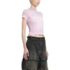 Gothic-stijl gekrompen T-shirt “Light Pink” 788246TQVJ55708