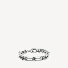 Gourmette-armband met BB Icon in antiek zilver