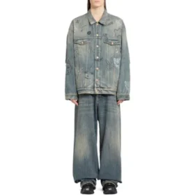 Graffiti-Denim-jas “Lichtblauw” 721708TOW664036