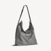 Grote grijze shopper-crossbodytas voor heren met stofzak