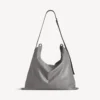 Grote grijze shopper-crossbodytas voor heren met stofzak