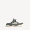 Hamptons-denim-muiltjes voor dames in blauw/gebroken wit