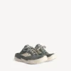 Hamptons-denim-muiltjes voor dames in blauw/gebroken wit