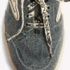 Hamptons-denim-muiltjes voor dames in blauw/gebroken wit
