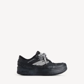 Hamptons-platformsneaker voor dames in zwart