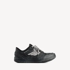 Hamptons-sneaker voor heren in versleten look, zwart