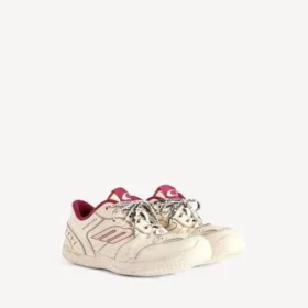 Hamptons-sneaker voor heren, medium versleten, in gebroken wit/rood