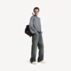 Hamptons-sneaker voor heren, medium versleten, in gebroken wit/rood